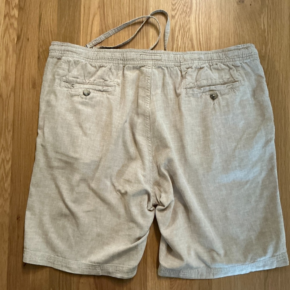 Broletto Linen Shorts Men's XL Beige Drawstring Zip Fly Summer Casual - Picture 3 of 8